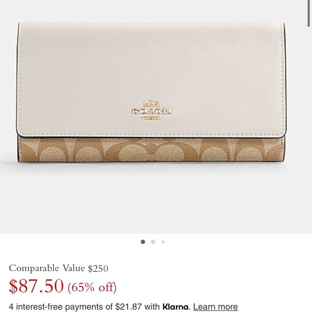 Coach Slim Trifold Wallet In Signature Canvas